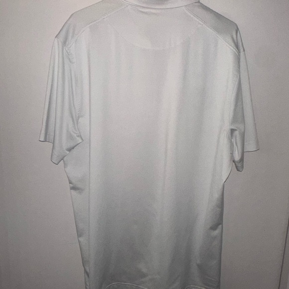 Nike Men Large Dri Fit White/light Grey Stripped Polo (Poly/Spandex) - Picture 3 of 6